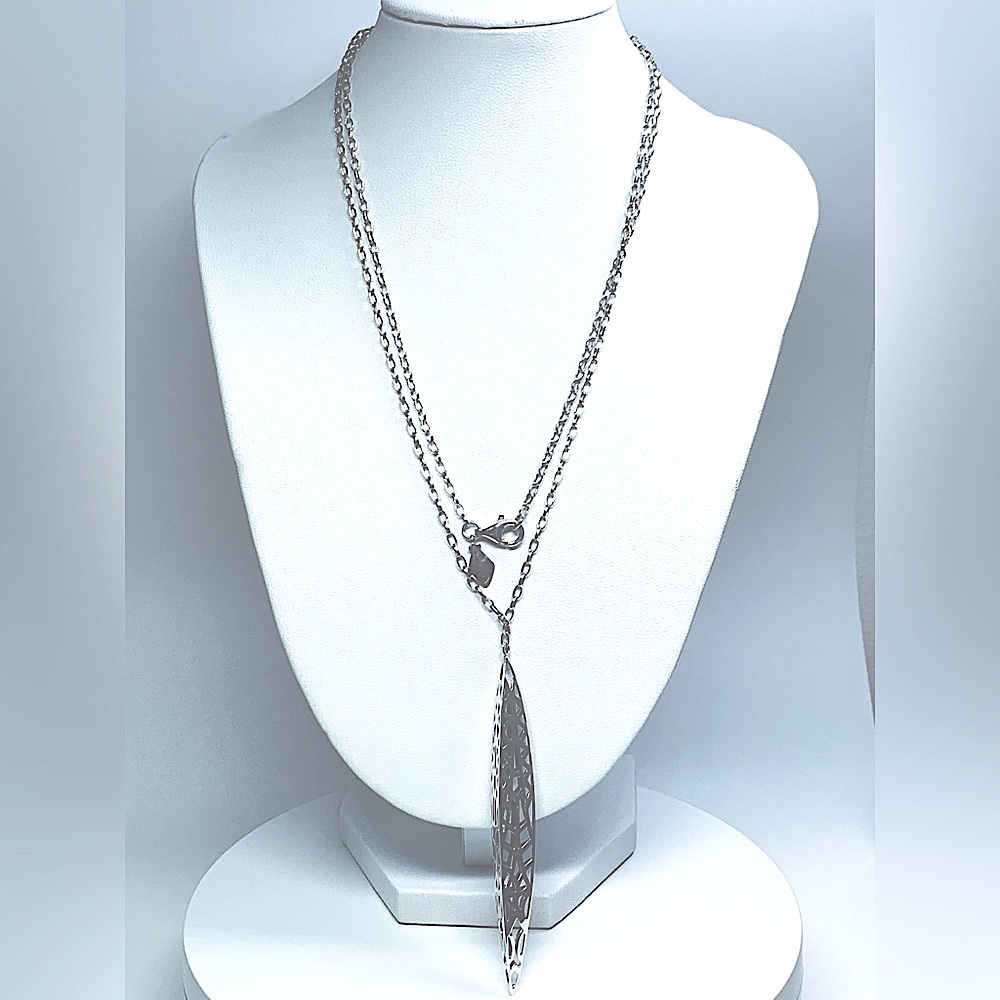 Silpada Vintage HTF Sterling Silver Filigree STILETTO Pendant on 27” Rolo Chain